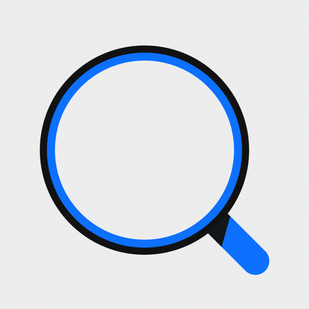 Animated magnifying glass